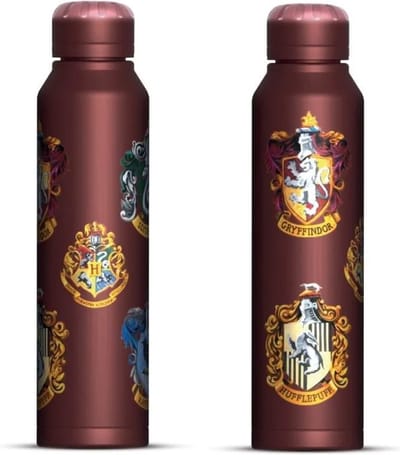 Harry Potter - "Colourful Crest" Slim Metalen Waterfles 530ml