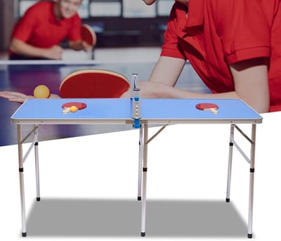 Inklapbare Tafeltennistafel - Mini Tafeltennis Indoor Tafel - Familie Entertainment - Opvouwbaar Ontwerp - 152 x 76 cm - Blauw