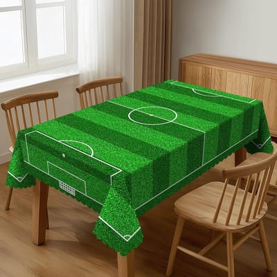Voetbalveld Rechthoekige Tafelkleed voor Tafeldecoratie Wasbaar Voetbalveld Sport Keuken Eettafel Kleed Feestdecoratie 140x140cm
