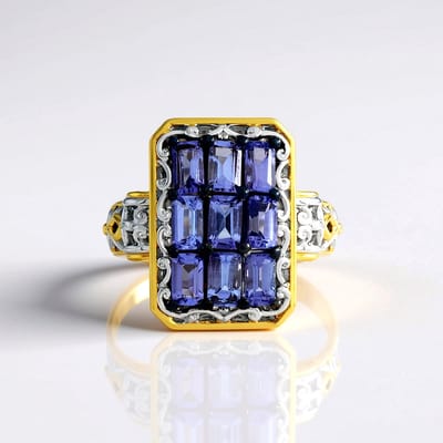 Cavill - Zilveren ring 925 sterling met 2,187 ct Tanzaniet - Achthoekige Smaragd geslepen Edelstenen - Elegante damesring - Blauw & duurzaam