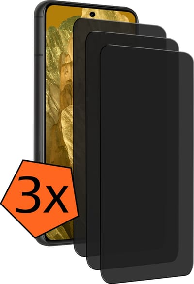 Screenprotector - 3 Stuks - Geschikt voor Google Pixel 8a - Privacy Filter - Gehard Glas - Beschermglas - Tempered Glass - Screen Protector