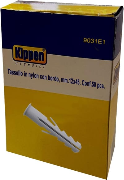 50x Nylon Pluggen met Rand 12x45mm Universele Wandpluggen voor Beton en Steen