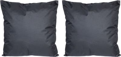 Set van 4x stuks bank/Sier kussens voor binnen en buiten in de kleur zwart 45 x 45 cm - Tuin/huis kussens