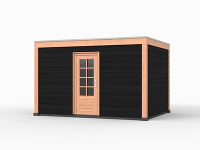 Douglas overkapping, 400 x 300, met schuur, Westwood Elegant Plus zwart