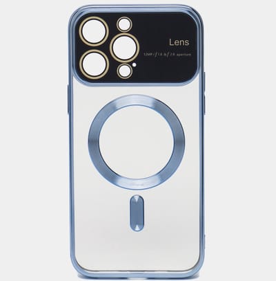 Magnetische Hoes Geschikt voor iPhone 15 Pro Max – Stijlvolle Bescherming met Ingebouwde MagSafe en Camera Lens Bescherming Protector - Blauw