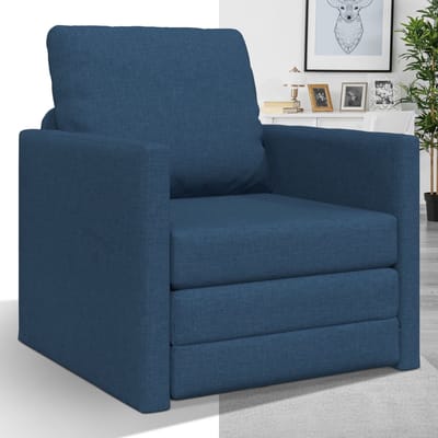 Slaapstoel - Uitklapbaar - Slaapbank - Logeerbed - Zetelbed - Slaapfauteuil - Vouwbed - 1 persoons - Zeer comfortabel - Blauw