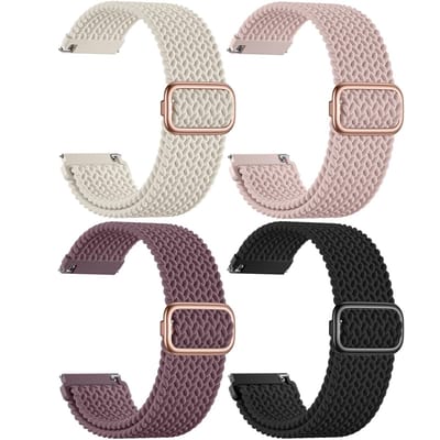 Dailygoods- Horlogebandje 20 mm - Compatibel met Galaxy Watch 7/6/5 - Nylon Sportband - Elastische Stof - Voor Vrouwen/Mannen - Geschikt voor 40mm/44mm