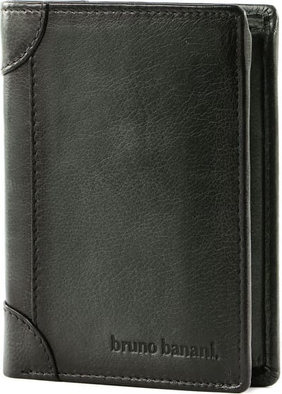 bruno banani Leren Portemonnee Wallet Black Zwart
