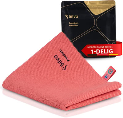 Silva Microvezeldoekjes - Schoonmaakdoekjes 38x35 - Vaatdoek - Rood