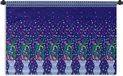 Wandkleed - Wanddoek - Bloemen - Patronen - Lente - 90x60 cm - Wandtapijt