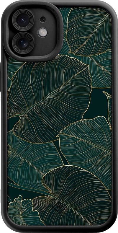 Casimoda® hoesje - Geschikt voor iPhone 11 - Monstera Leaves - Effen telefoonhoesje met lensbescherming - Siliconen/TPU - Backcover - Groen