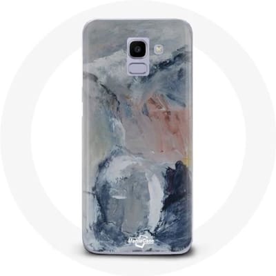 Hoesje voor Samsung Galaxy J6 2018 Grijze abstracte textuurachtergrond grijs