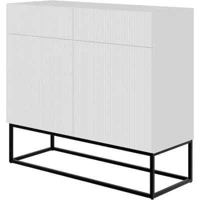 Selsey Veldio - 2-deurs kast 100 cm - Wit met zwarte poten