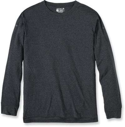 Carhartt Lichtgewicht T-shirt met lange mouwen en ' Poc' op de borst, kleur Carbon, gemêleerd
