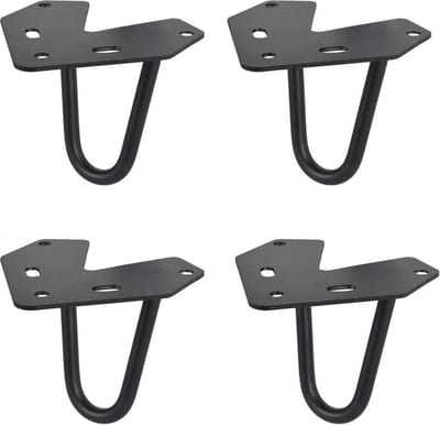 FLE - Massief stalen hairpin zwart hairpin ø 1,0 cm en hoogte 10 cm - 4 stuks