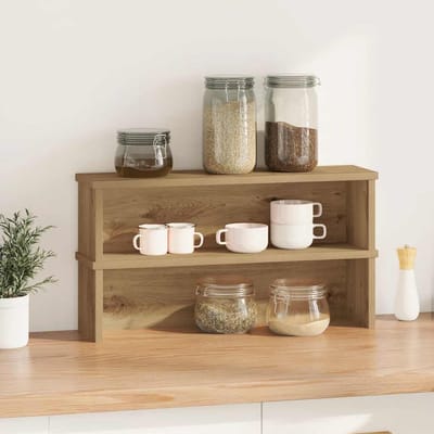 vidaXL - Keukenrekken - stapelbaar - 2 - st - 50x15x16 - cm - artisanaal - eikenkleur