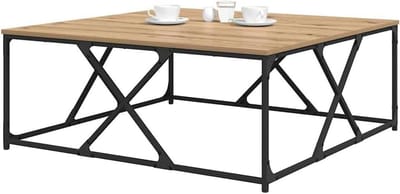 vidaXL Salontafel Artisan Eiken 100 x 100 x 40 cm Bewerkt hout, Woonkamer, moderne salontafel, stevige center, functioneel voor stijlvolle decorideeën