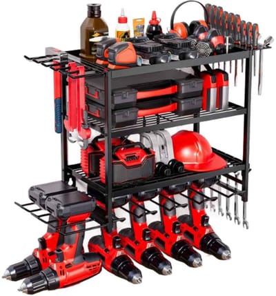 Casa Living Gereedschaps Organizer - Wandrek Voor Gereedschap - Metalen Opbergrek - Ruimtebesparende Garage Organizer - Zwart