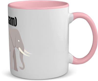 Akyol - olifant en kleine olifant met eigen naam koffiemok - theemok - roze - Olifant - olifanten liefhebbers - iemand die houdt van olifanten - verjaardag - cadeau - kado - 350 ML inhoud
