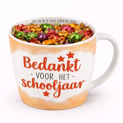 Mok - Koffie - Cadeau - Traktatie - Bedankt voor het Schooljaar - Juf Meester Cadeau - Keramiek - Toffeemix - "Speciaal voor jou"
