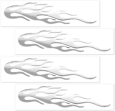 Dailygoods- Autostickers Vlammen - 4 Stuks - Waterdicht - PVC - Decoratief - Universeel - 20 x 6 cm - Carrosseriestickers
