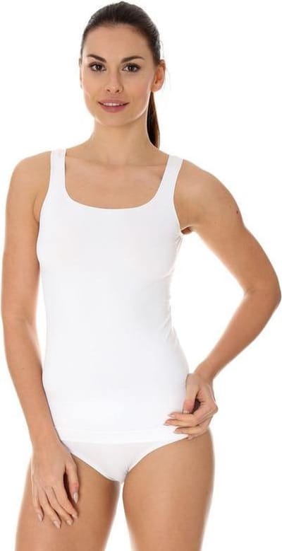 Brubeck Dames Ondergoed Hemd – Naadloos, Invisible en Comfort Cool met Nilit®Breeze - Wit - S