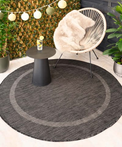 Buitenkleed rond - Sunset zwart 120
