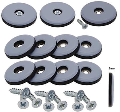 16 stuks Teflon vloerbescherming meubelglijders Ø 22 mm - 5 mm dik incl. schroeven