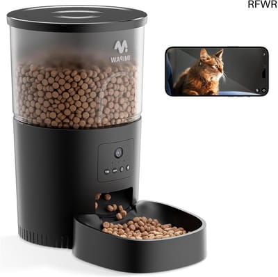 RFWR® Automatische Voerdispenser voor Katten en Honden met Camera - HD, Wifi, App-bediening, 3L Capaciteit, 1-10 Maaltijden, Anti-Blokkeringstechnologie