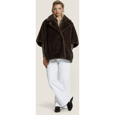 ALTER EGO Elin Fur Jacket Coffee Größe: S | Ponchos Outlet | Damen | Braun