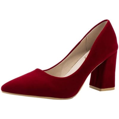 Franse Rode Bruidsschoenen voor Dames Lente/Zomer/Herfst Nieuwe Dikke Hakken Puntig Niet Vermoeiend Voeten Bruidsschoenen 40 brown