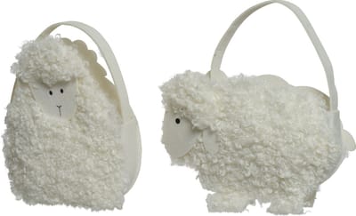 Decoris opbergmand teddy schaap voor kinderen wit - fantasie design.