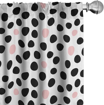 ABAKUHAUS Gordijnen met puntpatroon – 2x75x175 cm – Microvezel – koksgrijs-blush