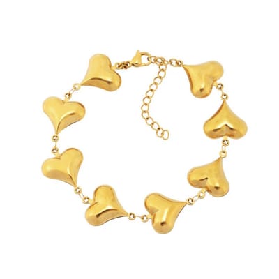 LOVE Hart Armband - Goudkleurig | Stainless Steel - lengte 19+6 cm | Fashion Favorite