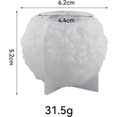 Grands Moules Bougie Boule Rose Moule Bougie Silicone Fleur Rose Moule Fleur Saint-Valentin Outil de Moulage Résine Moule Artisanat DIY