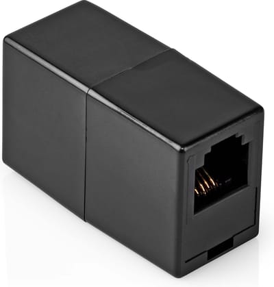 Telefoon Koppelstuk - RJ11 - Female 6p4c - Zwart - Allteq