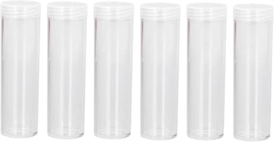 Ronde Muntbuis - Plastic Houder - Munten Verzamelen - Met Beschermende Spons - 10 Stuks - Transparant