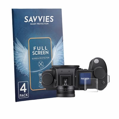 Savvies - Screenprotector voor Leica SL3-P (Schouderdisplay) - Folie Beschermfolie transparant volledig dekking 4 Stuks