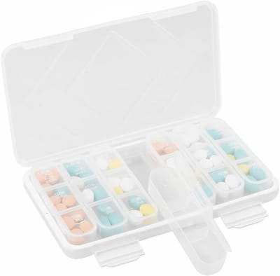 Medicijnbox voor 7 dagen met 21 vakken, tablettenorganizer voor reis en thuisgebruik, pillendoos voor ochtend, middag en avond medicijnen