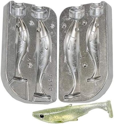 Zwemmen Paddle Shad Lokken Mal - Zacht Vis Kunstaas - Zelf Kunstaas Maken - Aluminium Duurzame Mal - 80-100mm - Zilver