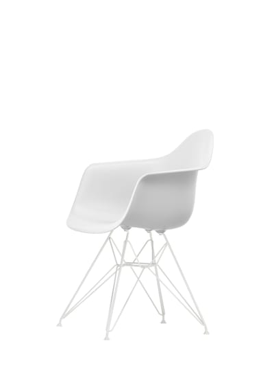 Vitra DAR Eames Plastic Armchair - katoen wit RE - verchroomd