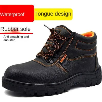 Arbeidsverzekeringsschoenen Heren Anti-verplettering, Anti-perforatie, Antislip, Slijtvast, Oliebestendig, Zuur-alkalibestendig Waterdichte Veiligheidsschoenen 46 black