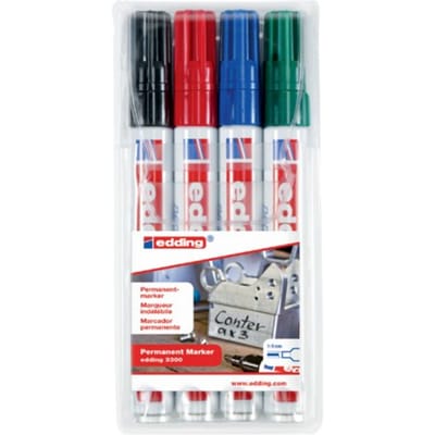 Viltstift edding 3300 schuin 1-5mm assorti blister à 4 stuks