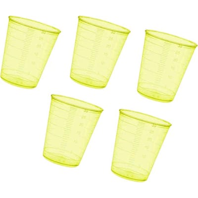 Set van 160 maatbekertjes (30 ml, geel, schaalverdeling, voor veelvuldig gebruik)