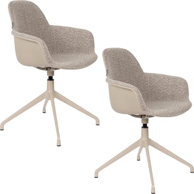 Zuiver Albert Kuip Swivel Eetkamerstoelen Armleuning Taupe - Set van 2