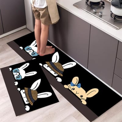 Keukenmattenset Huis Hal Tapijt Badkamer Antislip Wasbaar Entree Deurmat Woonkamer Decoratie Lang Tapijt Vloermatten 40cmx60cm 1pc black