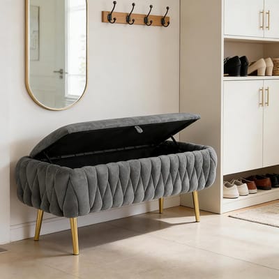 Multifunctionele Opbergpoef met Zitruimte voor Hal en Slaapkamer (Tot 300 kg)