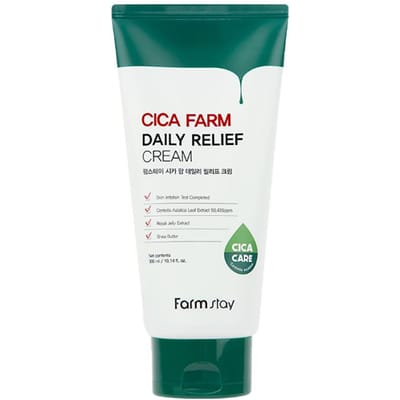 Farm Stay Cica Farm Daily Relief Cream 300ml +RANDOM GIFT gray