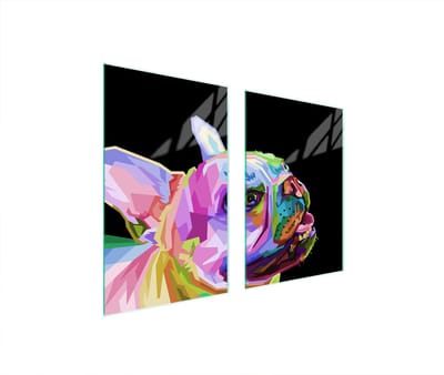 TMK ArtDeko Serie - Snijplank - Hartglas Bescherming - 65x52 cm - Veelzijdig Gebruik - Motief Pies