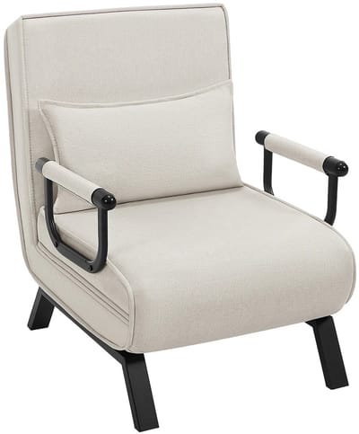 HomeGoodies - Slaapstoel - Zetelbed - Vouwbed - Logeerbed - Opklapbed - Slaapstoel 1 persoons - 65x78x75cm - 184x26x65cm - Beige